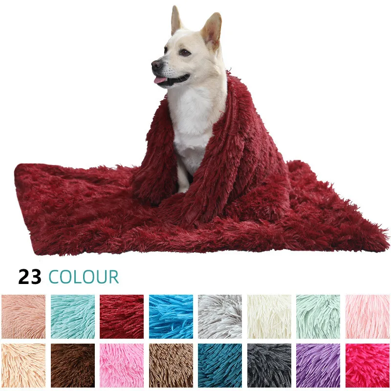 Fluffy Mat Long Plush Pet Blanket Cat Sleeping Mats Puppy Winter Warm Thin Kennel Cushion Soft Covers for Large Dogs Mattress 2