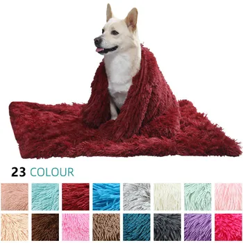 Fluffy Mat Long Plush Pet Blanket Cat Sleeping Mats Puppy Winter Warm Thin Kennel Cushion Soft Covers for Large Dogs Mattress 2