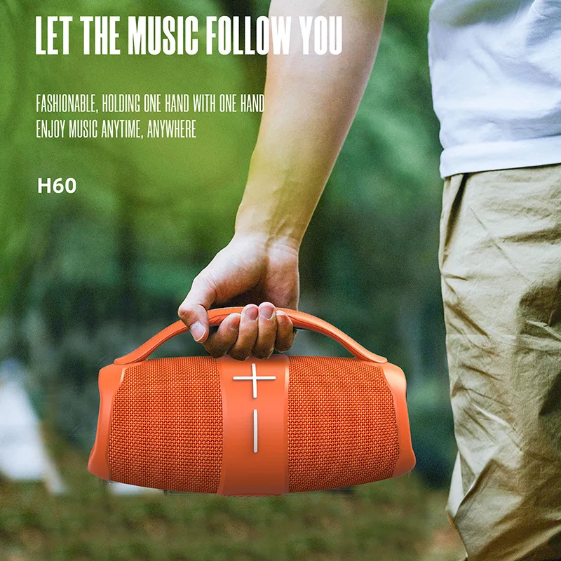 Hopestar-subwoofer Portátil Bluetooth Boombox de Alta Potência Leitor Mp3 Coluna Poderosa Caixa de Som Centro de Áudio H60 40w