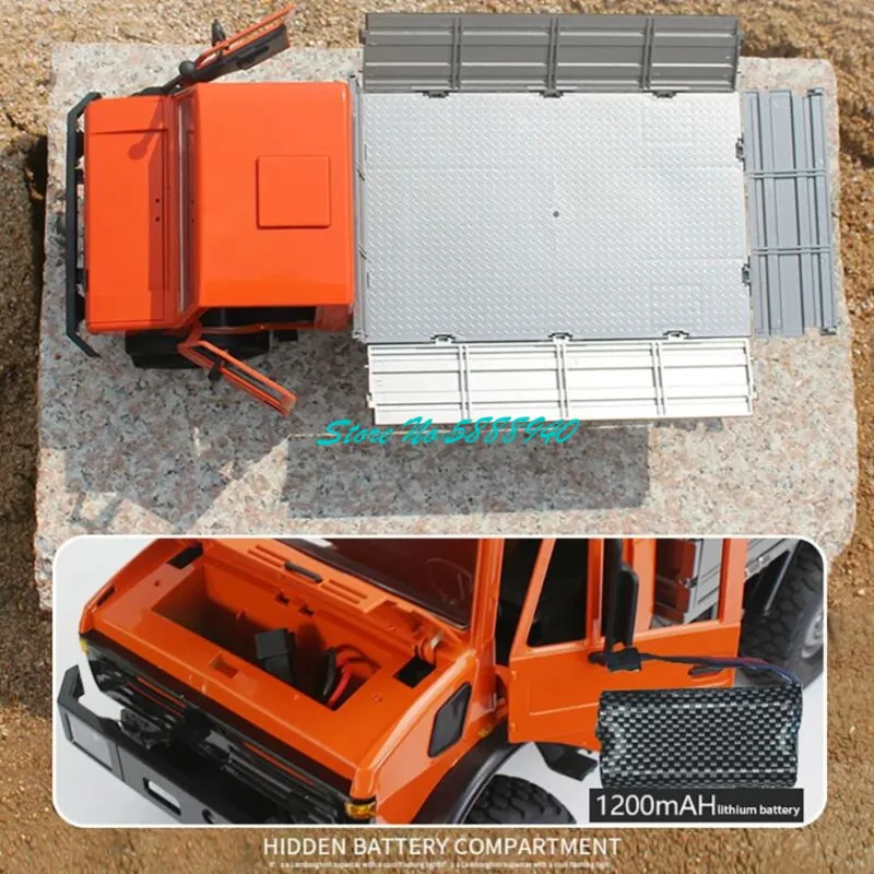 1:12 4WD 오프로드 밀리터리 리모컨 트럭, 5CH 연결 조명, 차동 잠금 듀얼 모터, 기어 변속 RC 자동차 트럭 모델