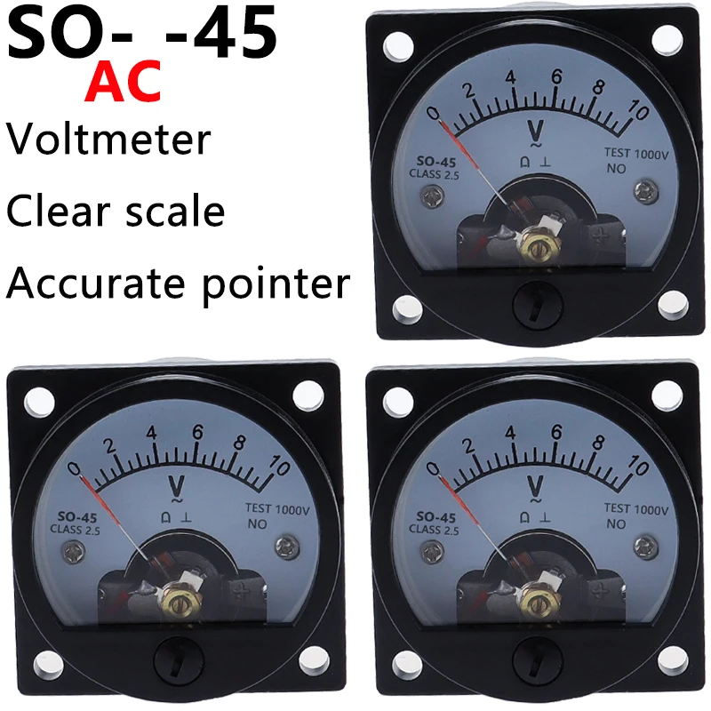 0 - 300 Volt AC Analog Panel Meter, 4.5 Inch Meter