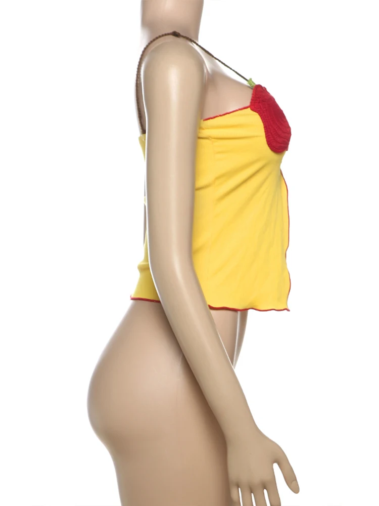 Nibber Summer Metal Knot Tank Tops Women Casual Versatile Solid Pleated Sleeveless Stretch Simple Basic Streetwear Skinny Vest