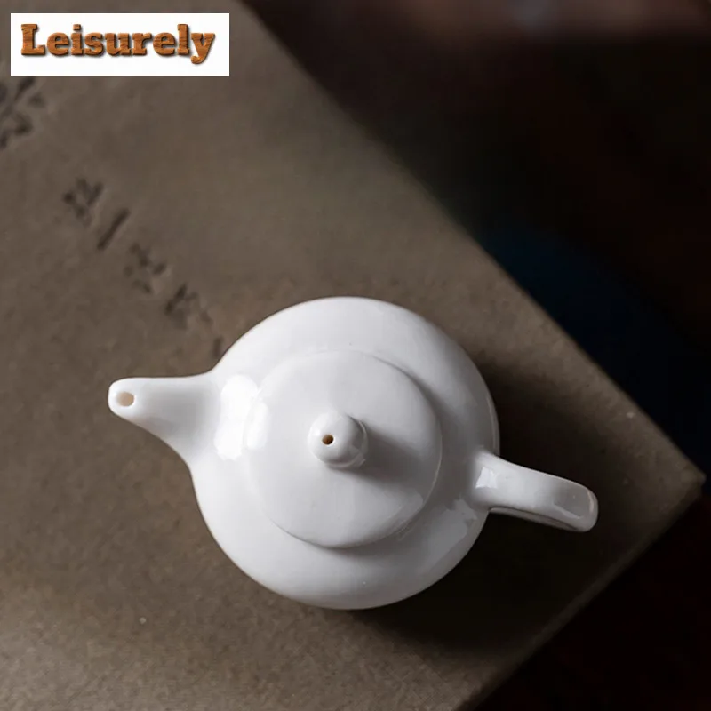 20ml Fingertip White Porcelain Pot Mini Tea Set Accessories Household Ceramic Tea Pet Ornaments Pocket Play Toys Kung Fu Teaset