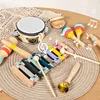Baby Musical Instruments Montessori Wooden Toys Xylophone Drum Kids Set Percussion Instruments Toy For Christmas Birthday Gifts 6