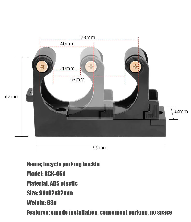 Description Picture 4 of itemAdjustable Bicycle Wall Mount Rack Mtb Road Bike Storage Fixed Hanging Hook Bike Support Bracket Holder Cycling Parking Buckle