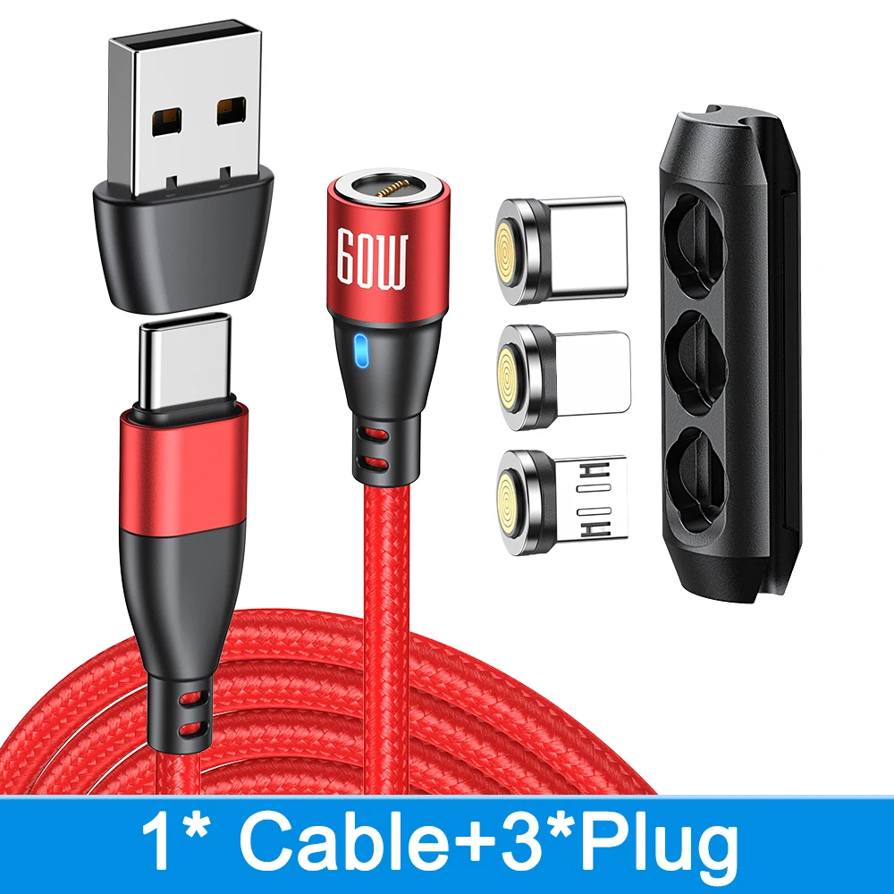 60W Magnetic USB-C Fast Charging Cable with Micro Magnetic Connector