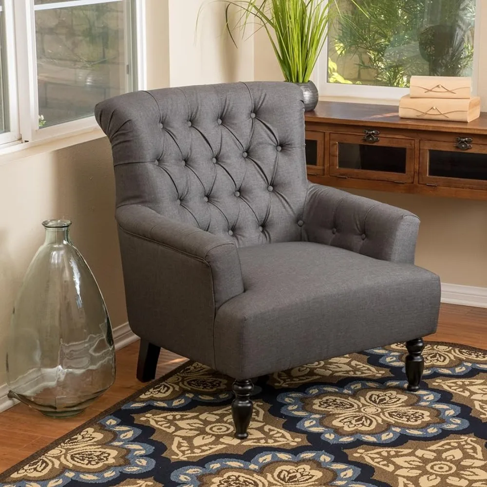 

Fabric Club Chair Home Furniture Dark Gray 33.5D X 33.75W X 37.25H in Living Room Chairs Relaxing