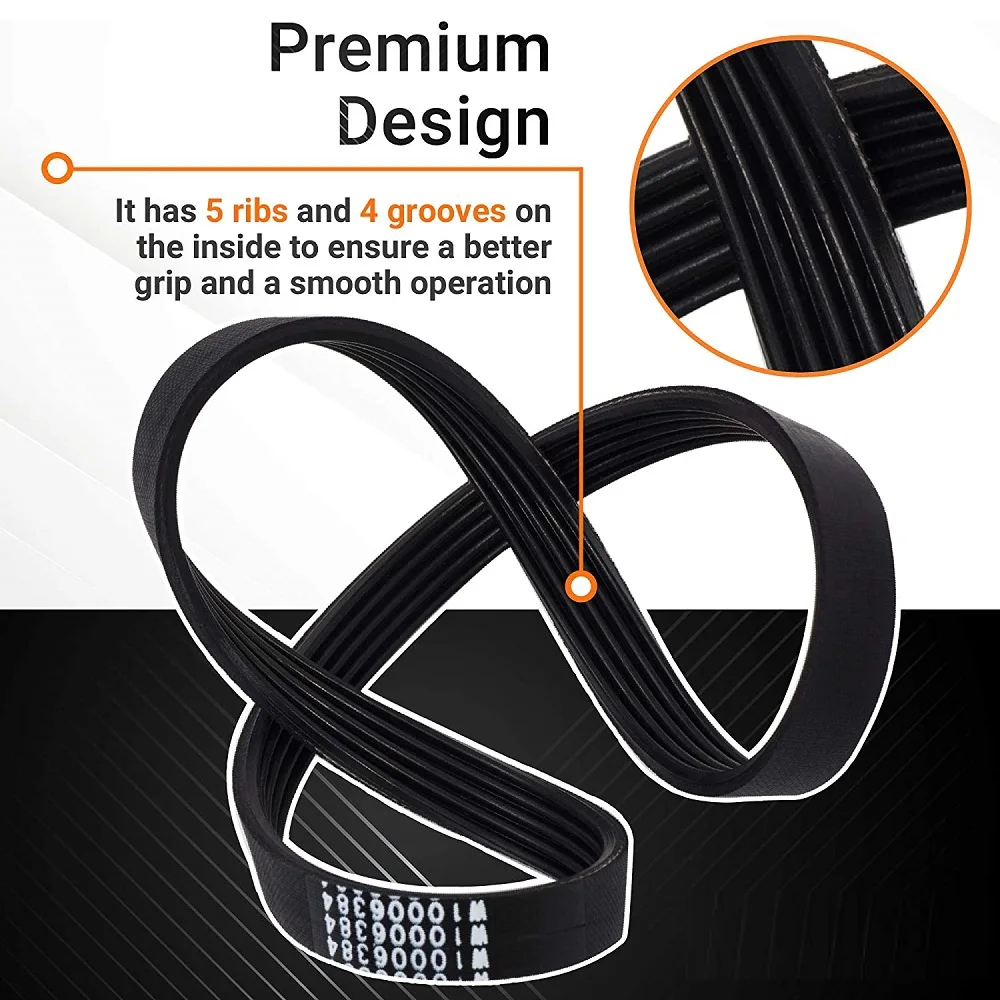 Washer Drive Belt W10006384 compatible with Whirlpool Maytag Kenmore Washers WPW10006384 WPW10006384VP PS11747978 AP6014712