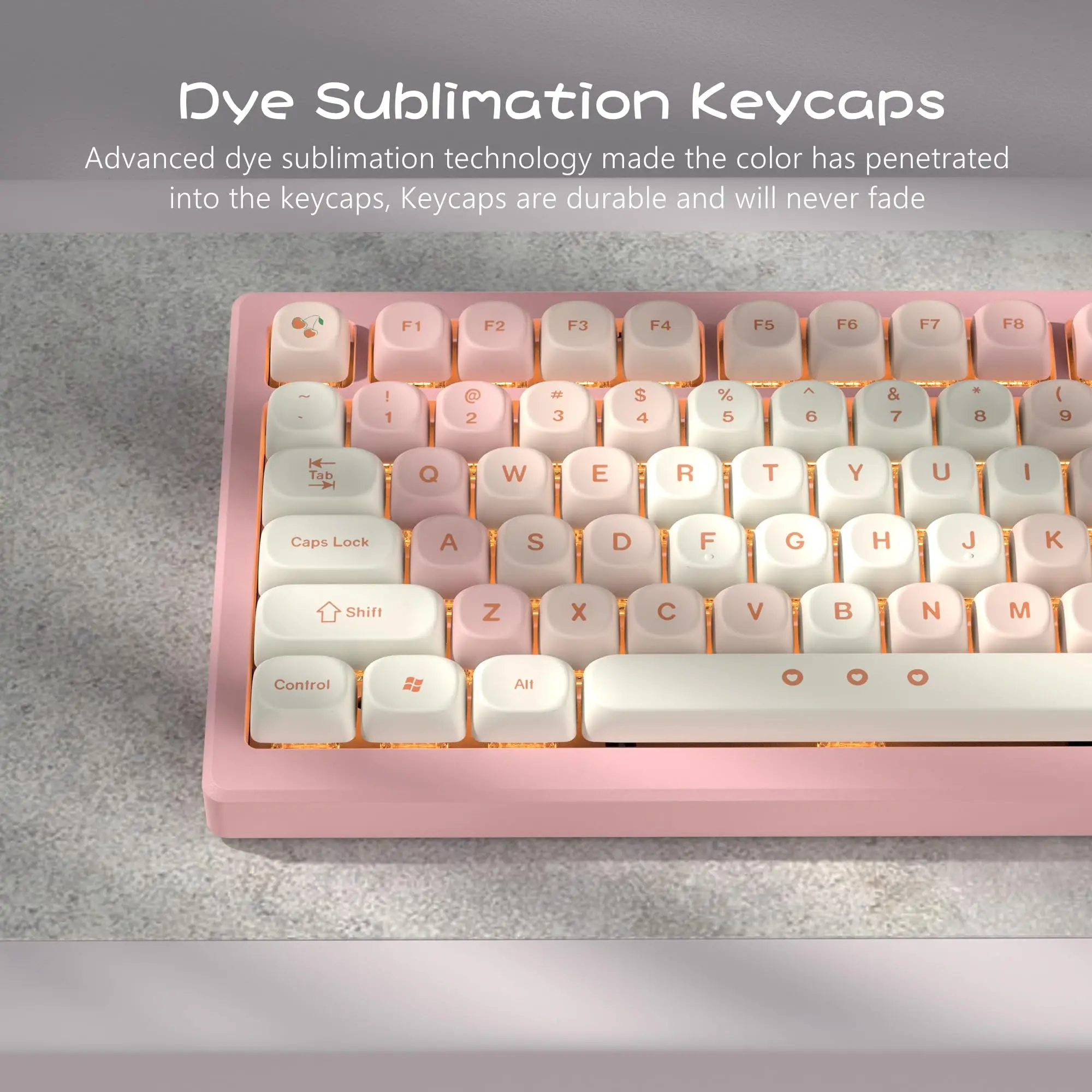 moa 143 teclas rosa cereja pbt teclas moa perfil alfândega corante sub