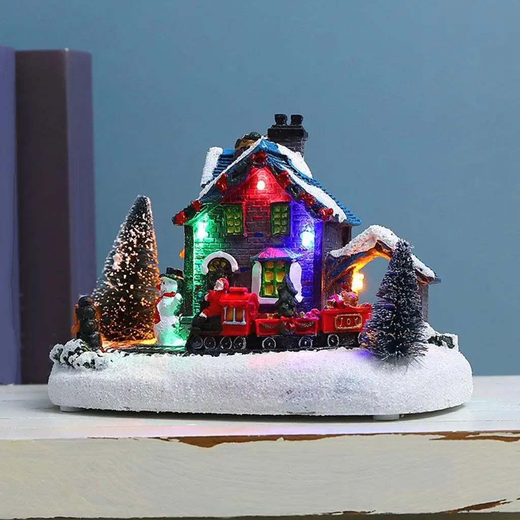 Christmas House Village Farmhouse Light Up Lighting LED Snow Buildings Santa Christmas House Village Farmhouse Light Up Lighting LED Snow Buildings Santa