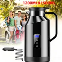 Bouilloire électrique de voiture 12V/24V 1200ML et 1500ML, affichage numérique, bouilloire électrique de voiture en acier inoxydable, tasse pour faire bouillir l'eau, pour les voyages 1