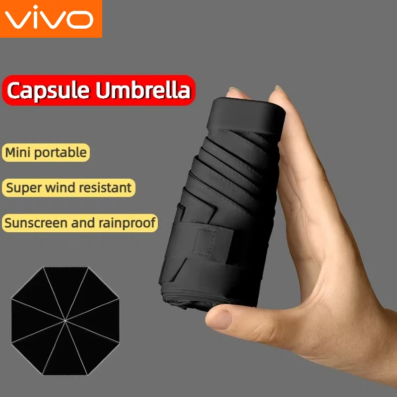 Ultra Compact Mini Umbrella with Black Coating - Portable, Lightweight Travel Umbrella