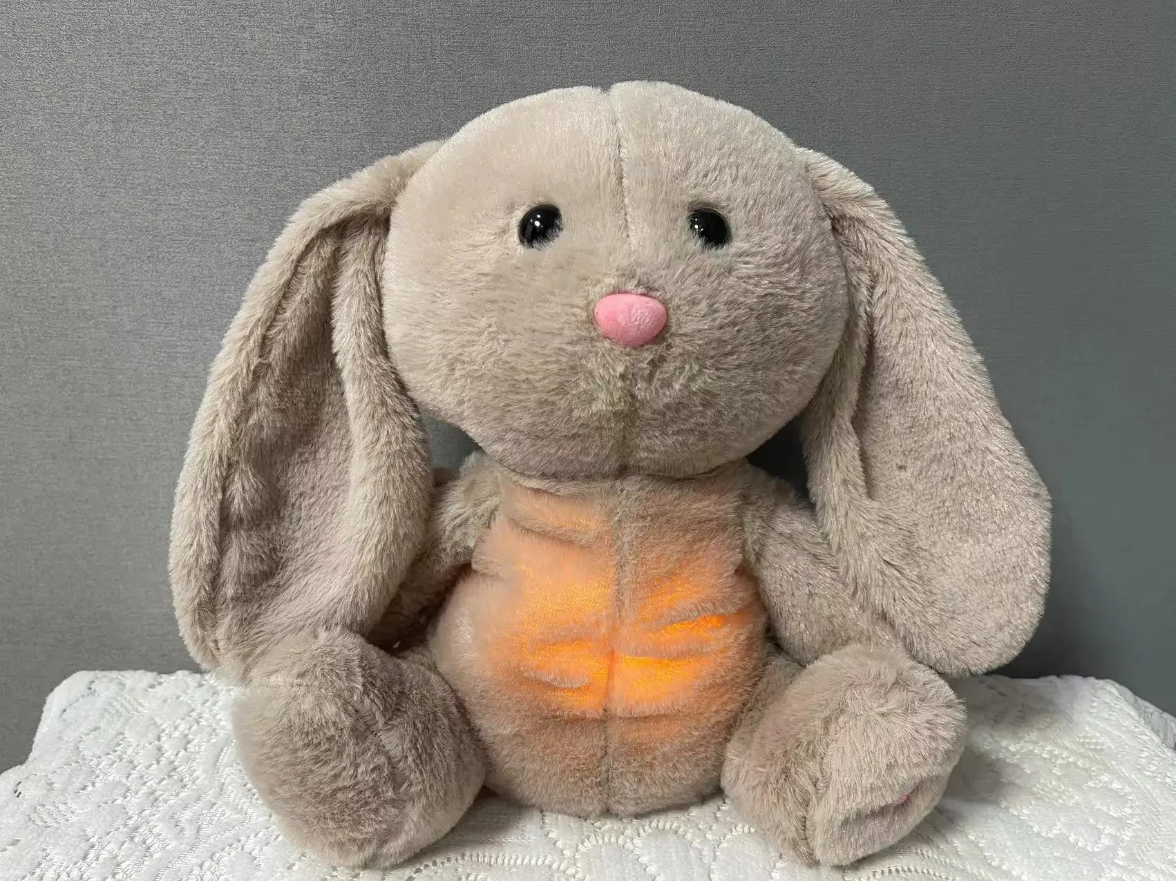 Plush Toy Plush Doll Toy Plush Doll Baby Breathing Bear Baby Soothing Otter Plush Doll Toy Kids Soothing Music Sleeping Companion Sound and Light Doll Toy Gift