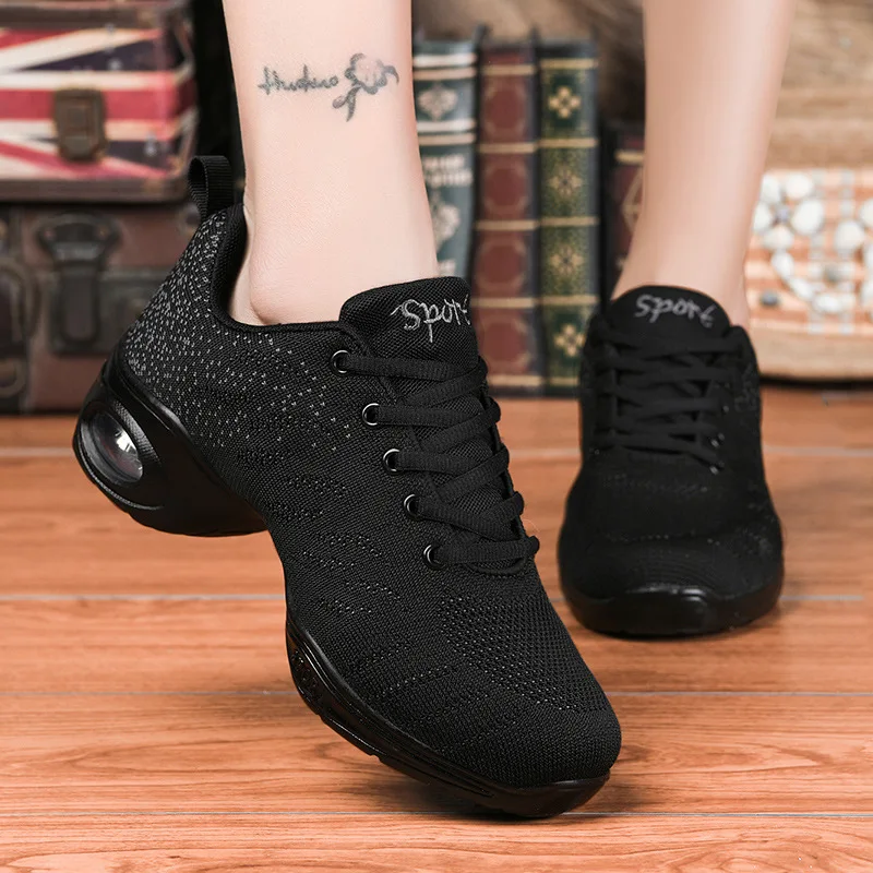 Jazz Dance Shoes Flying Weaving Sneakers Women Shoes Rocking Shoes Shallow Mesh Casual Shoes Sport Fitness Walking Shoe