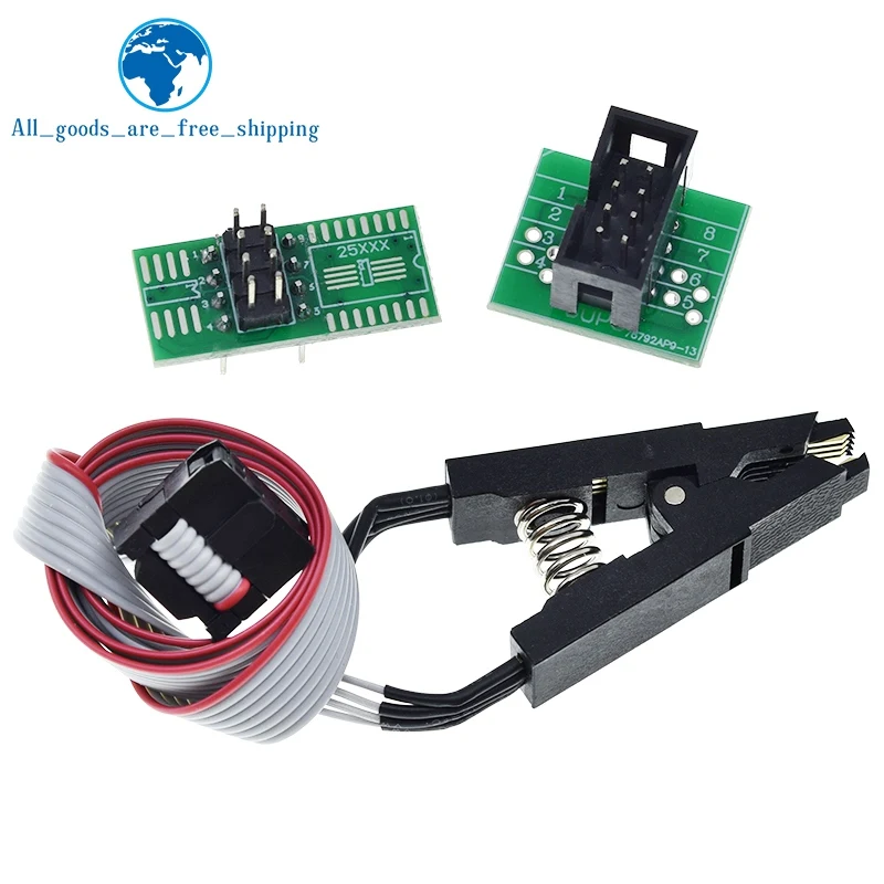 SOIC8 SOP8 Test Clip For EEPROM 93CXX/25CXX/24CXX in-circuit programming USB Programmer TL866CS TL866A EZP2010