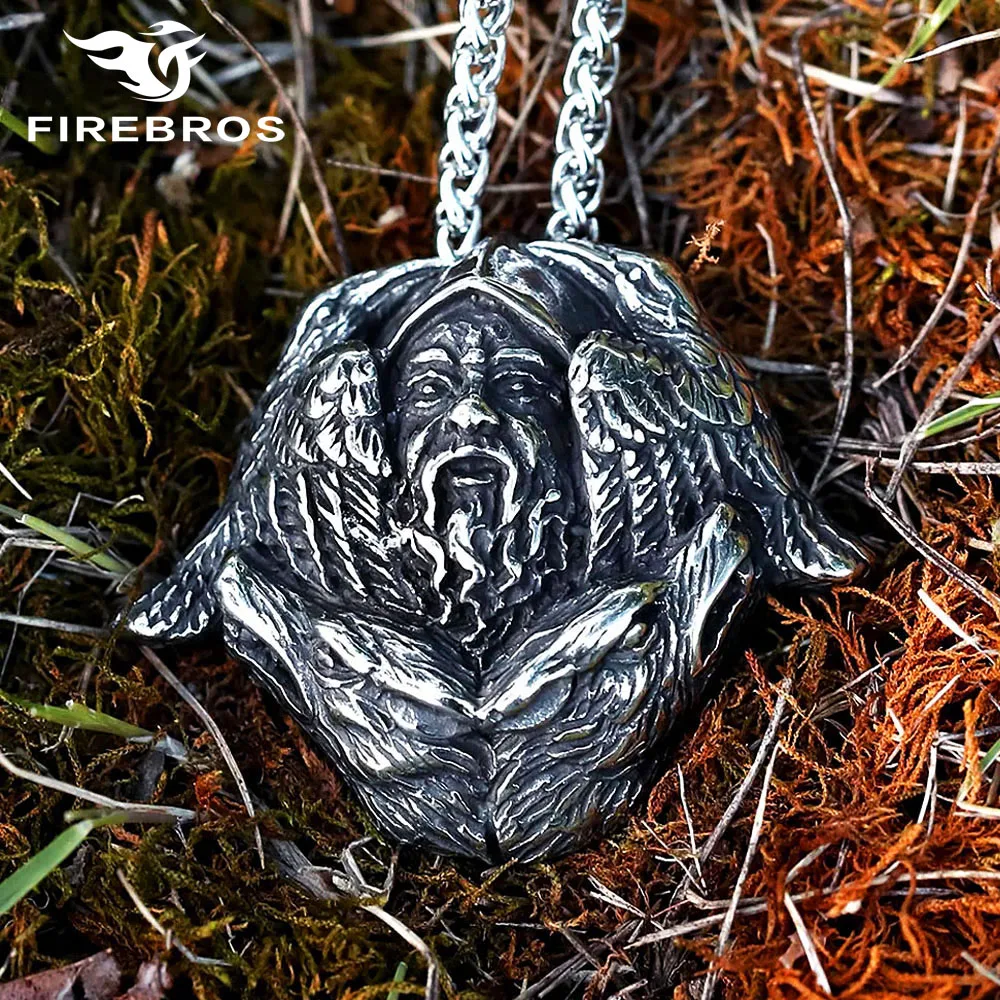 

FIREBROS никогда не выцветает 316L нержавеющая сталь один ворона Подвеска колье с кулоном в стиле викингов Мужская винтажная уникальная Скандинавская мифология ювелирные изделия в подарок