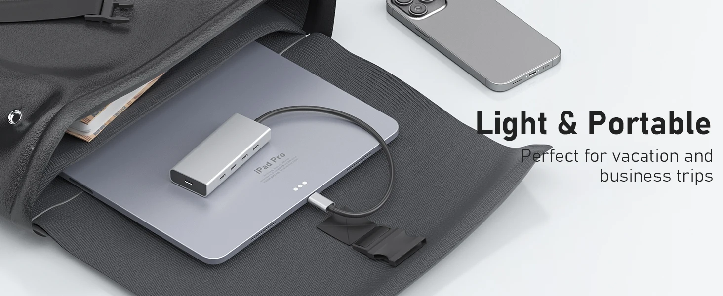 5-Port Hub, 10Gbps Data Transfer, 100W PD Charging, USB-C Hub Multiport Adapter For Book, Chromebook, I, XPS_voghion.com