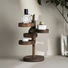 Wooden Multi-layer Rotatable Storage Rack Entry Door Key Storage Rack Creative Solid Wood Desktop Accessories Storage Box 2