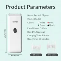 Professional Dog Hair Clipper Waterproof Low Noise Cat Grooming Clipper Mute Wireless Pet Electric Clipper For Cats and Dogs 6