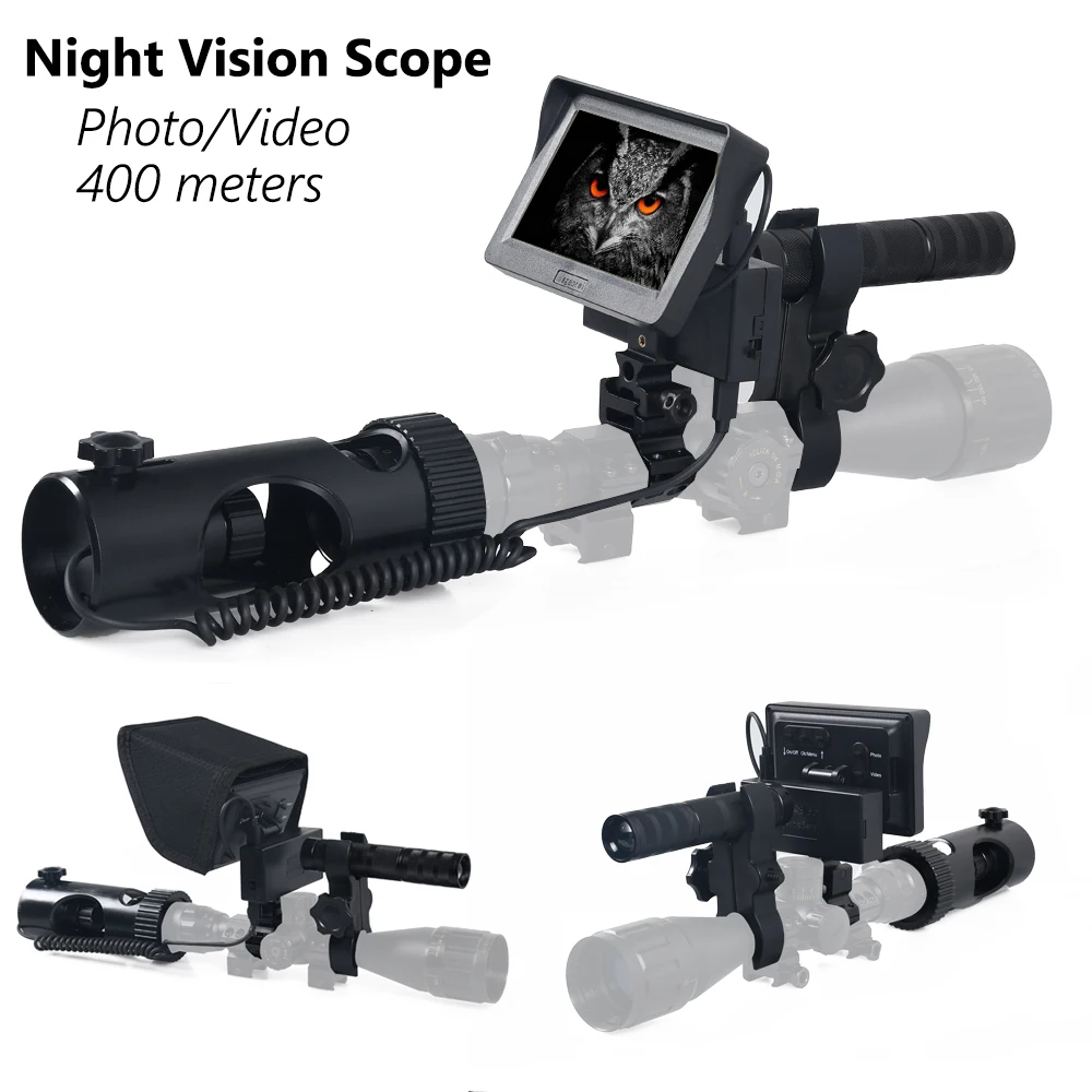 Hunting Riflescope Night Vision IR Optics Sight Scope Camera with 850nm Infrared LED Display Tactical DIY Night Vision Device