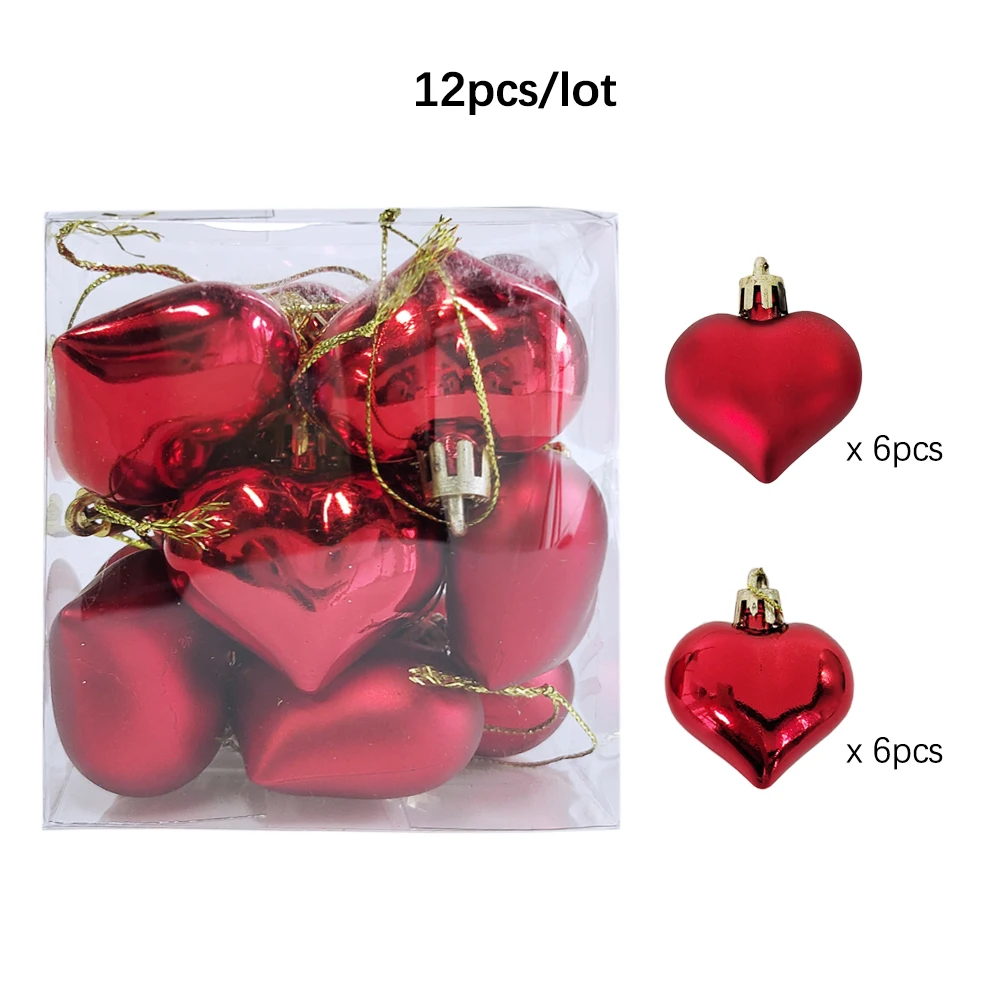 Christmas Balls Ornaments Heart Round Gold Plastic Balls Pendant Christmas Tree Hanging Xmas Decor Christmas Decoration 2025