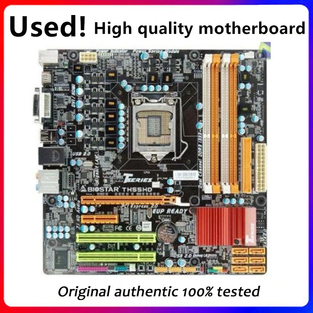 

Материнская плата для Biostar TH55 HD LGA 1156 DDR3 16 ГБ для Intel H55 SATA II оригинальная б/у материнская плата для настольного компьютера