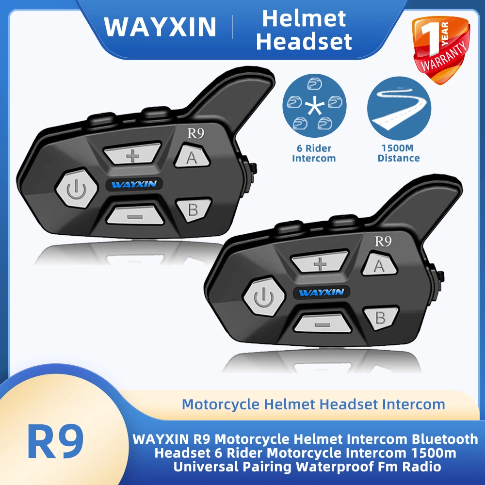 WAYXIN R9 Motorcycle Helmet Bluetooth Headset 6 Rider
