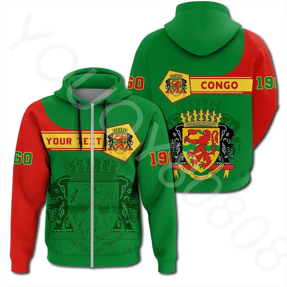 

Republic of Congo Pullover Hoodie Pentagonal Style African Region Sweater Print Sweatshirt Street Men's Sweater Sweatshirt