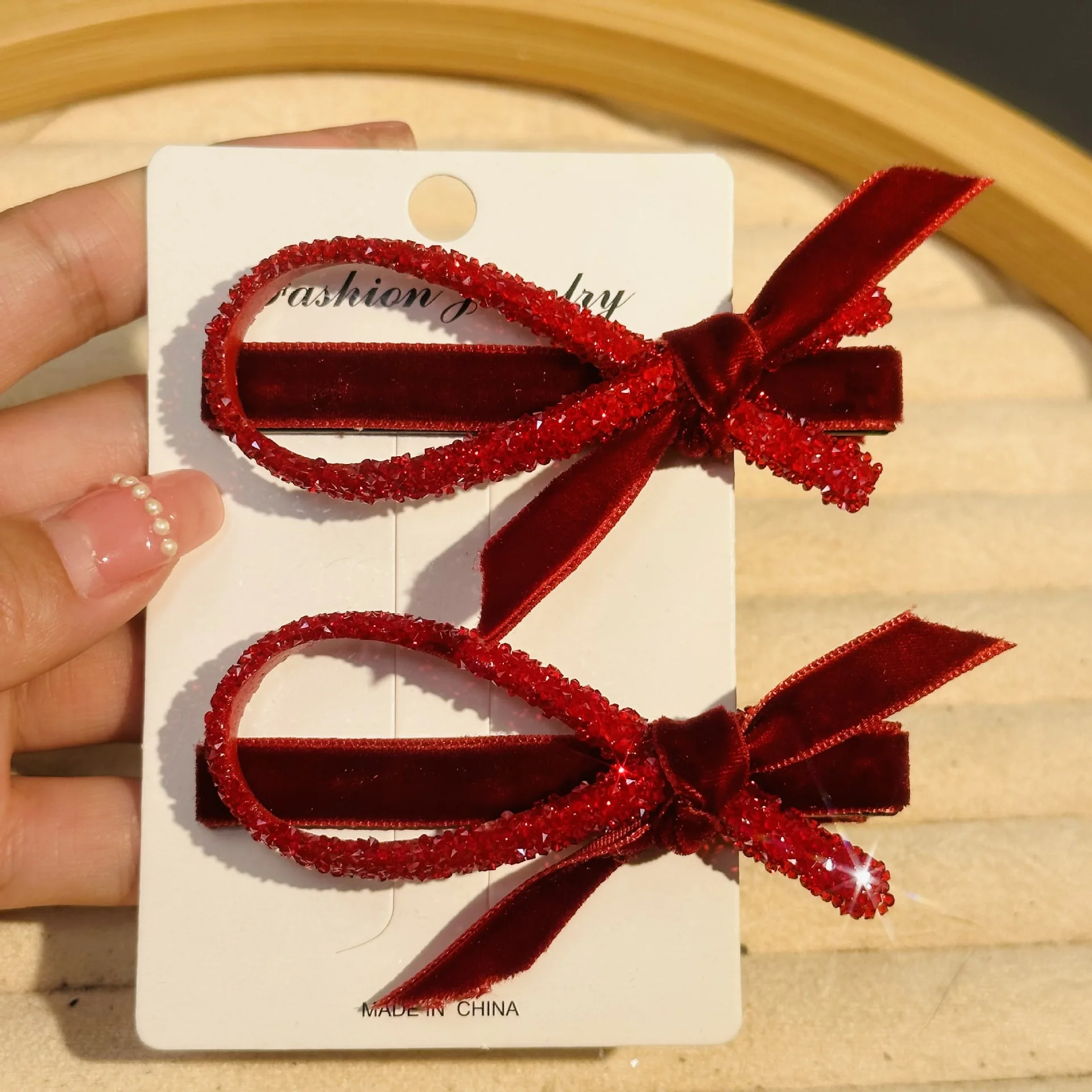 

1 Pair Top Barrettes Velvet Bow Hairpin Black Elegant Bangs Side Clip Hair Accessories Headwear Rhinestone Duck Bill Clip Girls