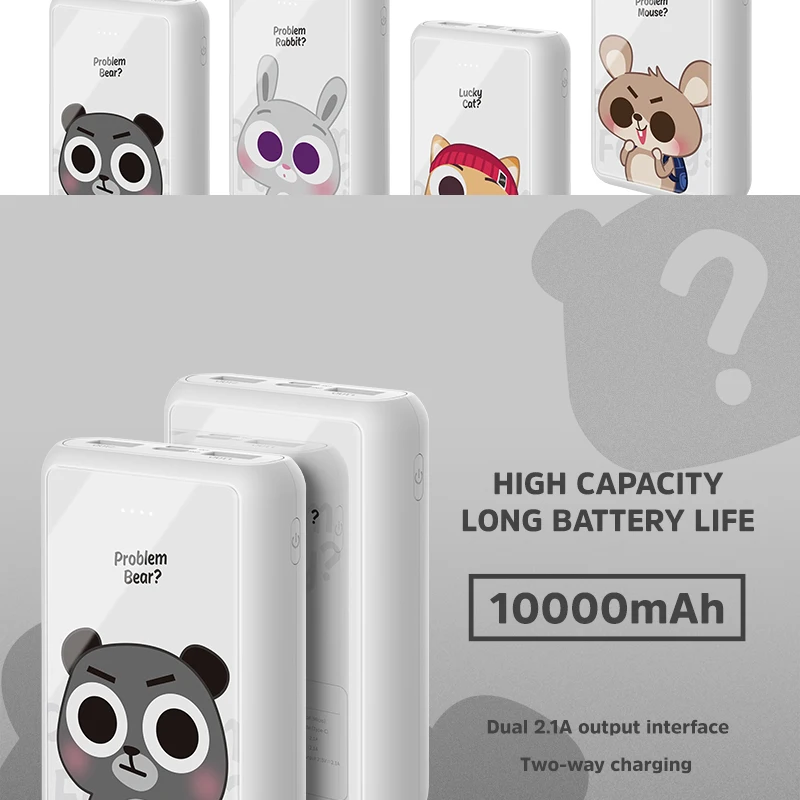 powerbank for phone Mini Power Bank 10000mAh 5000mAh Cute Bear Rabbit Cat Poverbank External Battery Portable Powerbank for Xiaomi iPhone Huawei best portable phone charger