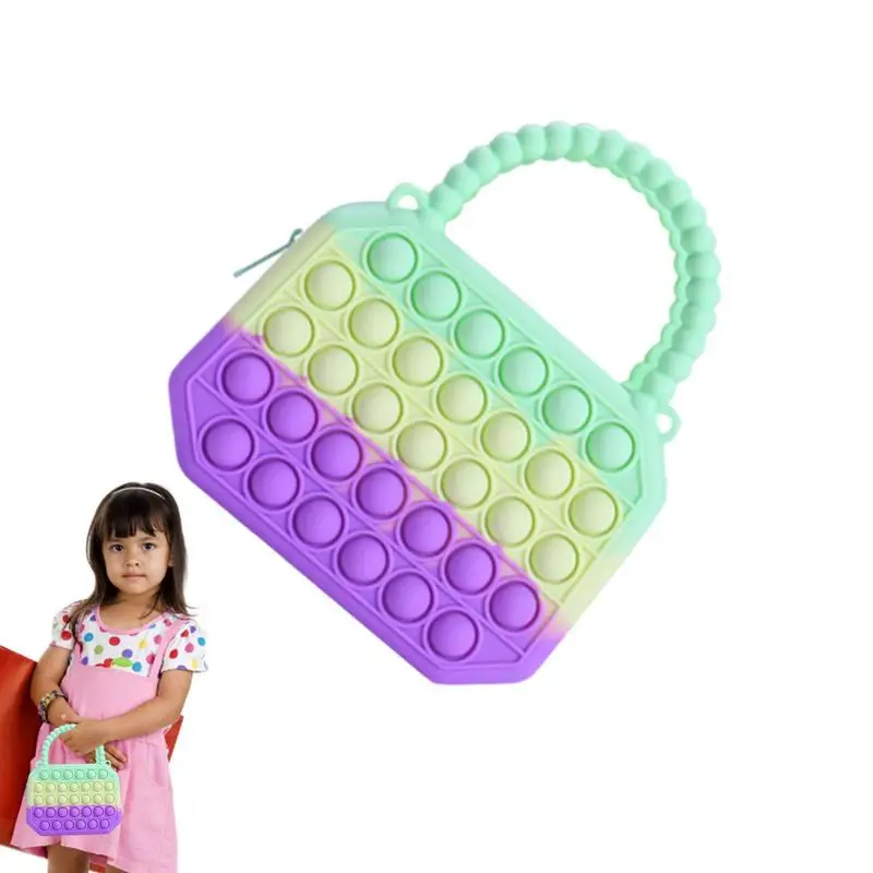 Simpatica Borsa Ottagonale Per Ragazze Popite Antistress Giocattoli Silicone Push Bubble Bag Crossbody Reliever Borsa A Mano Portamonete Borsa