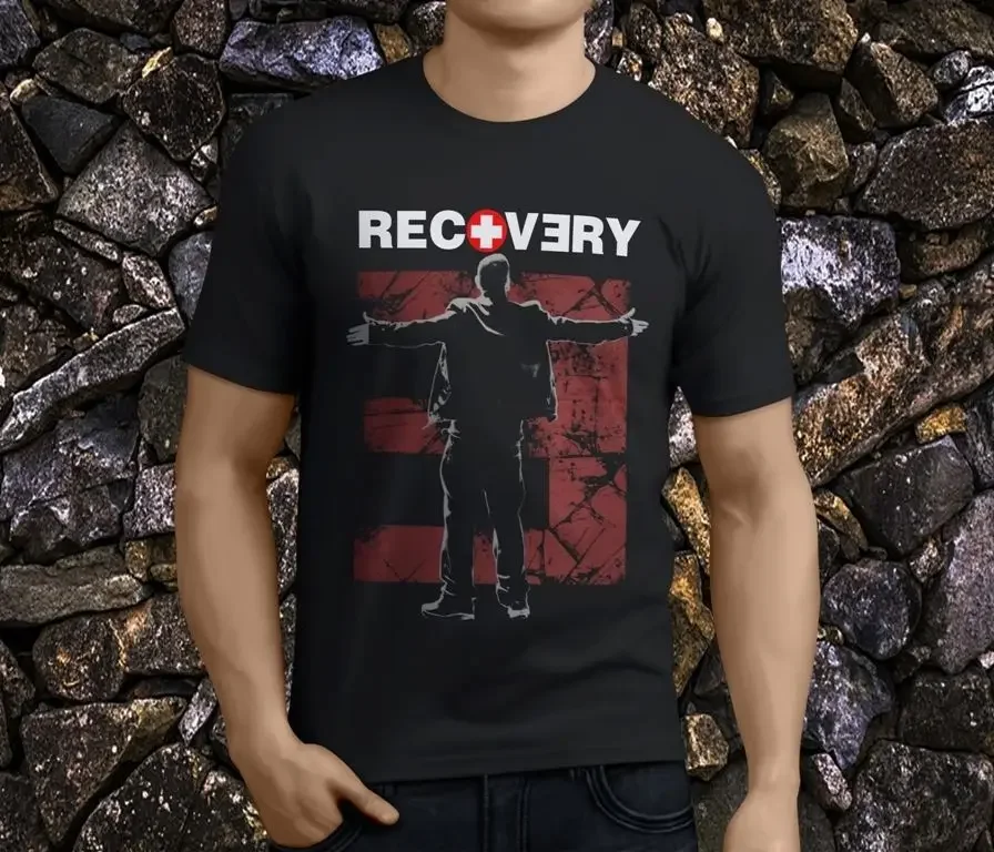 

New Popular Eminem Recovery Men'S Black T Shirts Size S 3Xl
