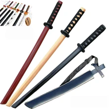 

Aikido Wooden Sword Martial Arts Weapon Self Defence Stick Kung Fu Samurai Training Sword Katana With Bag Japanese Ninja Knife