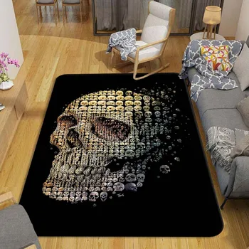 Skull Print Carpet For Living Room