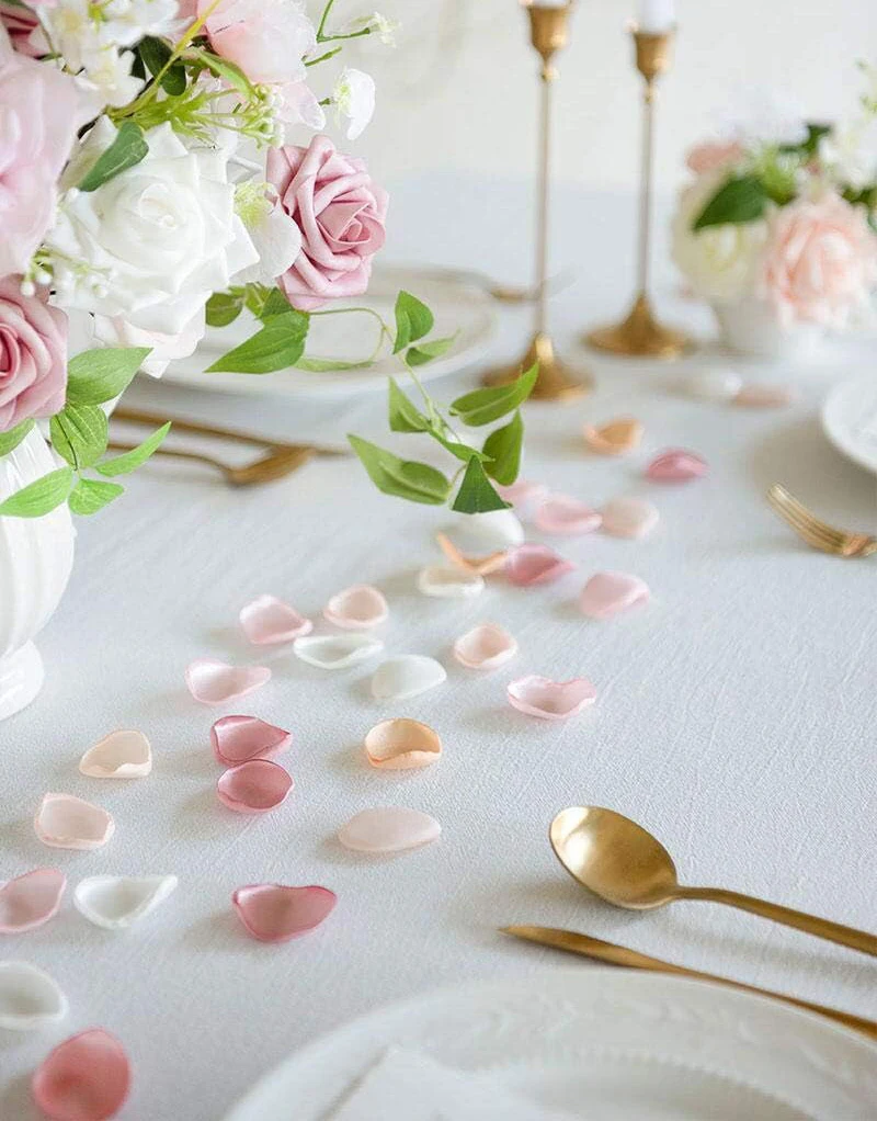 100pcs/bag Mixed Color Silk Satin Rose Petals For Wedding Party Decoration Artifical Flowers Vanlentine's Day Homme artificial rose petals