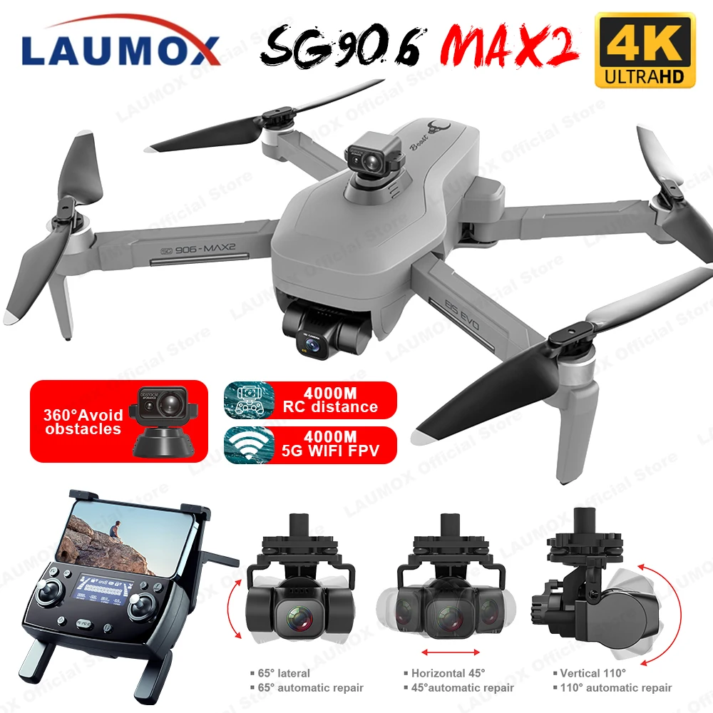 Mariscos suficiente Contando insectos ZLL SG906 MAX2 GPS Drone 4K Professional Camera Laser Obstacle Avoidance  3-Axis Gimbal SG906 Max 5G WIFI FPV RC Quadcopter Drone