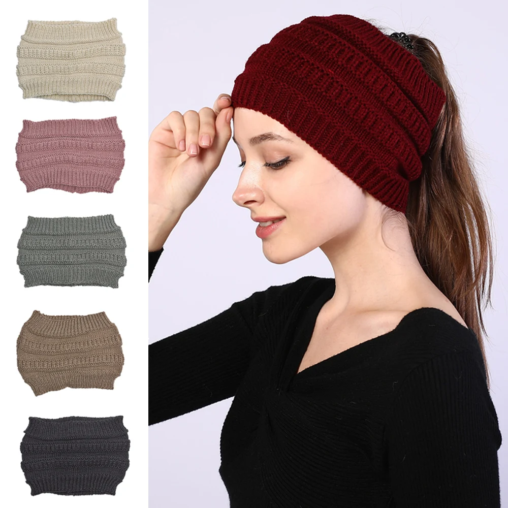 

Knitting Woolen Wide Headband For Women Stretch Turban Headwrap Crochet Hairbands Keep Warm Female Ear Warmers Sport Accessories