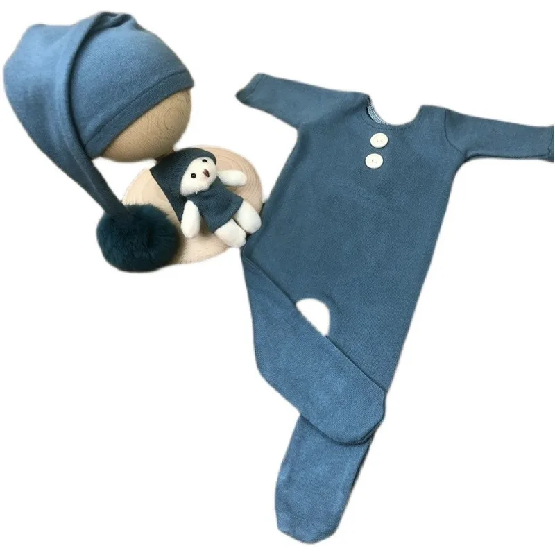 0-1 개월  사진 소품  소년 소녀 장난 꾸러기 바디 슈트 크로 셰 뜨개질 복장 슈팅 사진 소품 의류 액세서리