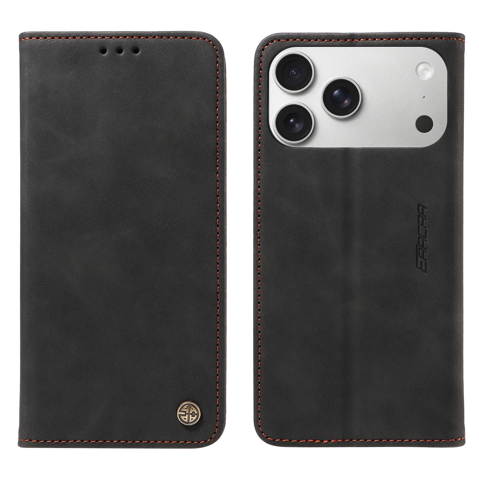 Stylish Faux Leather Flip Phone Case with Card Holder & Stand - Shockproof Cover