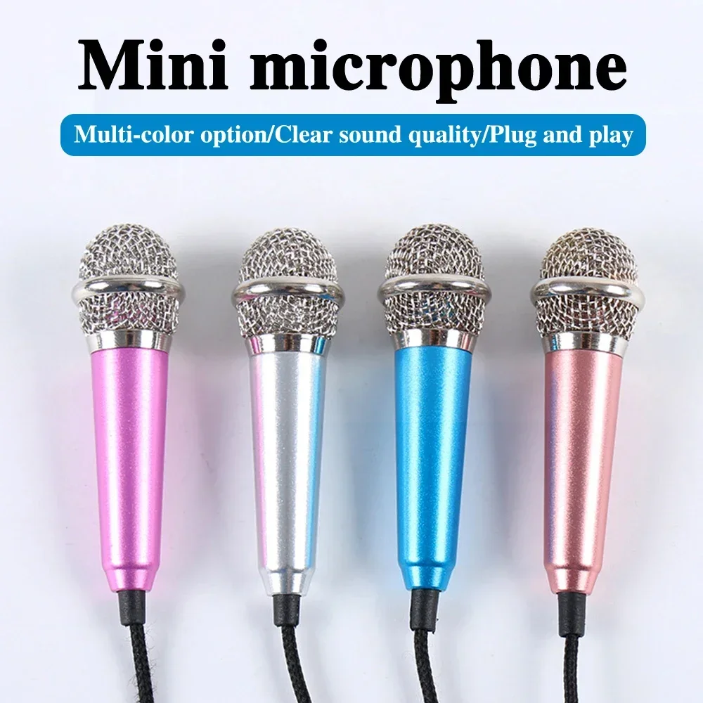Mini microfono da studio stereo portatile da 3,5 mm KTV Karaoke Mini microfono per smartphone Laptop PC Microfono audio portatile desktop - immagine 3