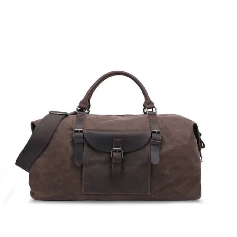 Vintage Waxed Canvas Men Travel Duffel Bag
