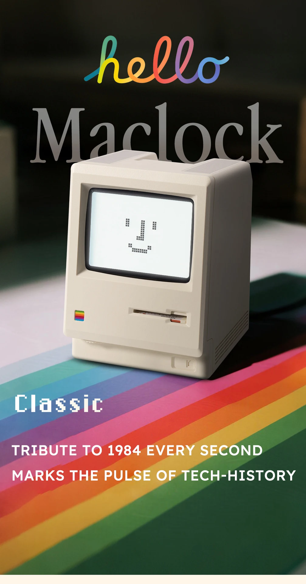 Retro Maclock Macintosh Digital Alarm Clock - Classic Vintage