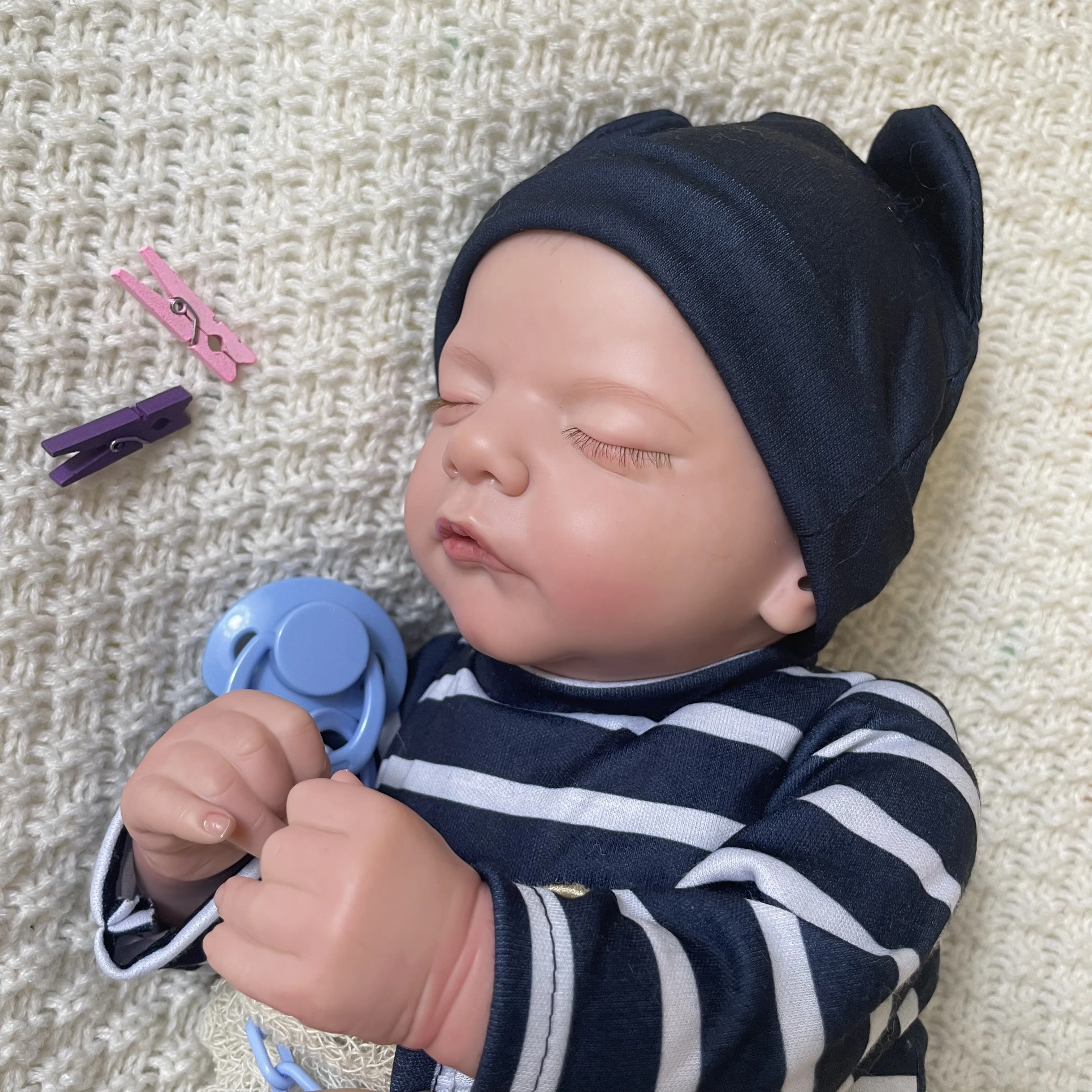 

19 дюймов уже окрашенная готовая Кукла-младенец реборн Сэм спящий Новорожденный ребенок размер 3D Кожа видимые вены Коллекционная Художественная кукла