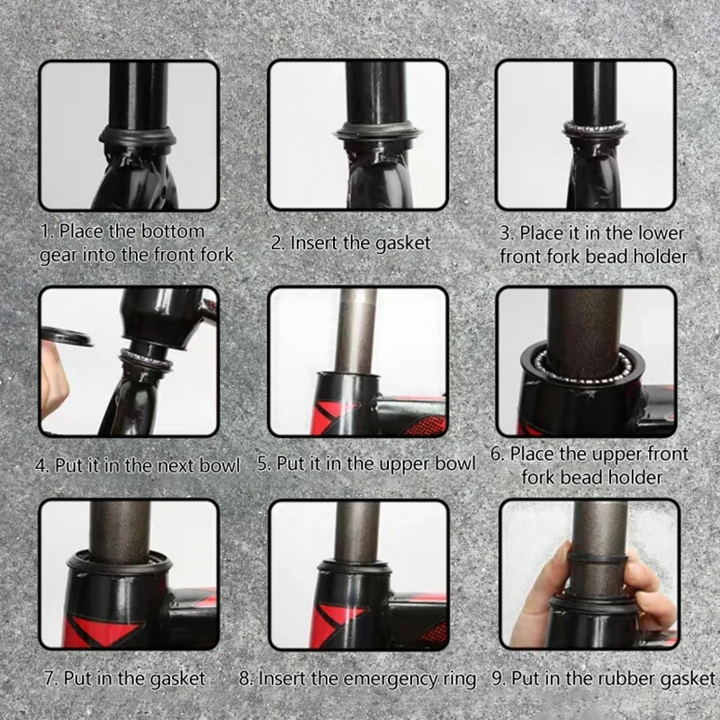 [LA]새로운 1개 자전거 포크 자전거 부품 로드 바이크 블랙 알로이 44mm 1 1/8인치 자전거 스레드리스 헤드셋 헤드튜브 자전거 외부 헤드셋 부품