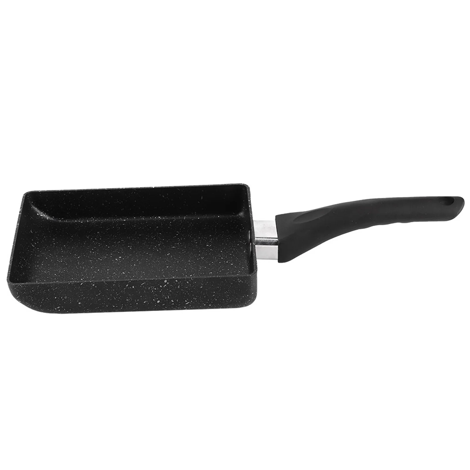 Kuuleyn Forniture da Cucina in Lega di Alluminio, casseruola Antiaderente Rettangolare Tamagoyaki con Manico in plastica Padella per frittata Nera
