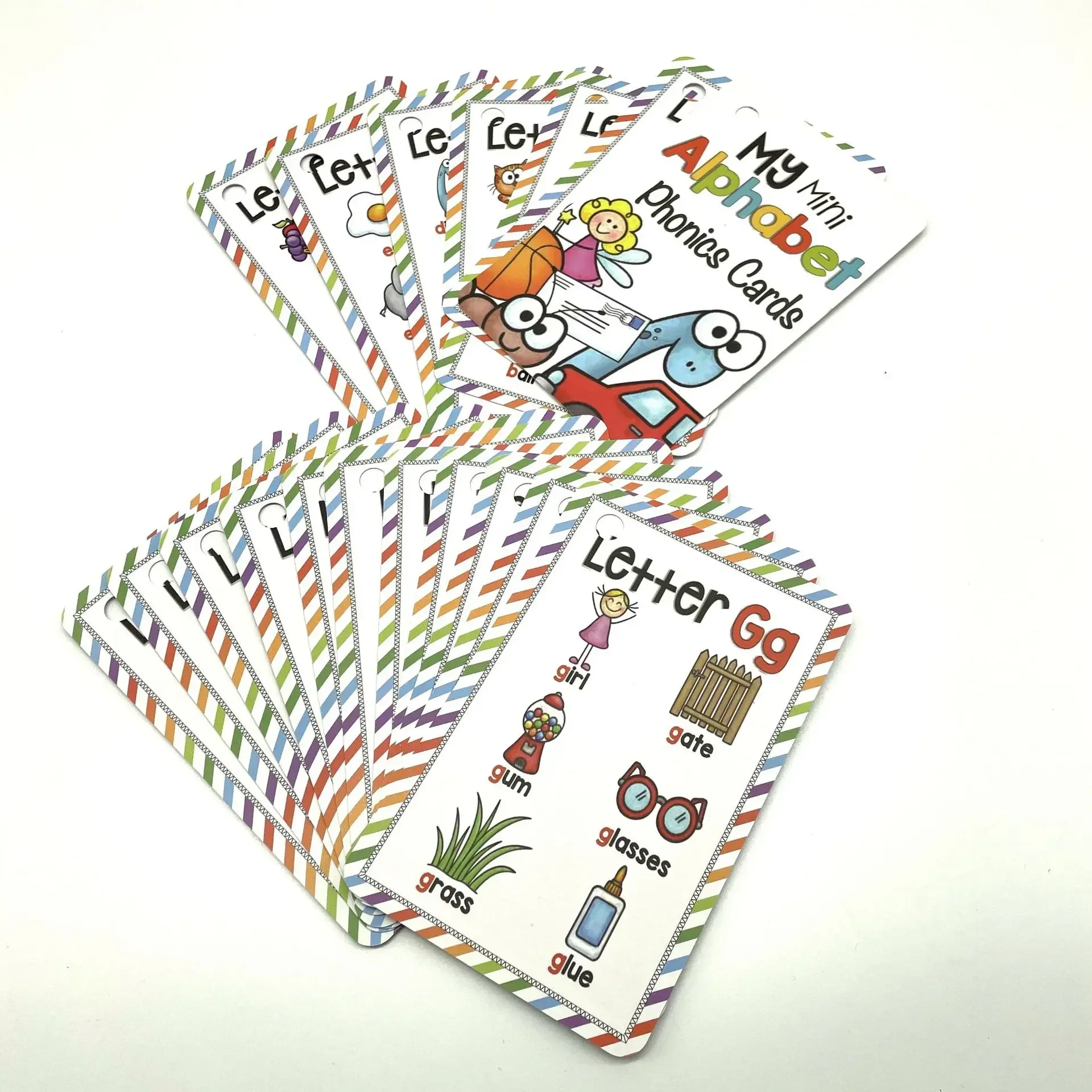English 26 Letters Alphabet Phonics Pocket Flash Cards Early Educational Learning English Word Toys 6