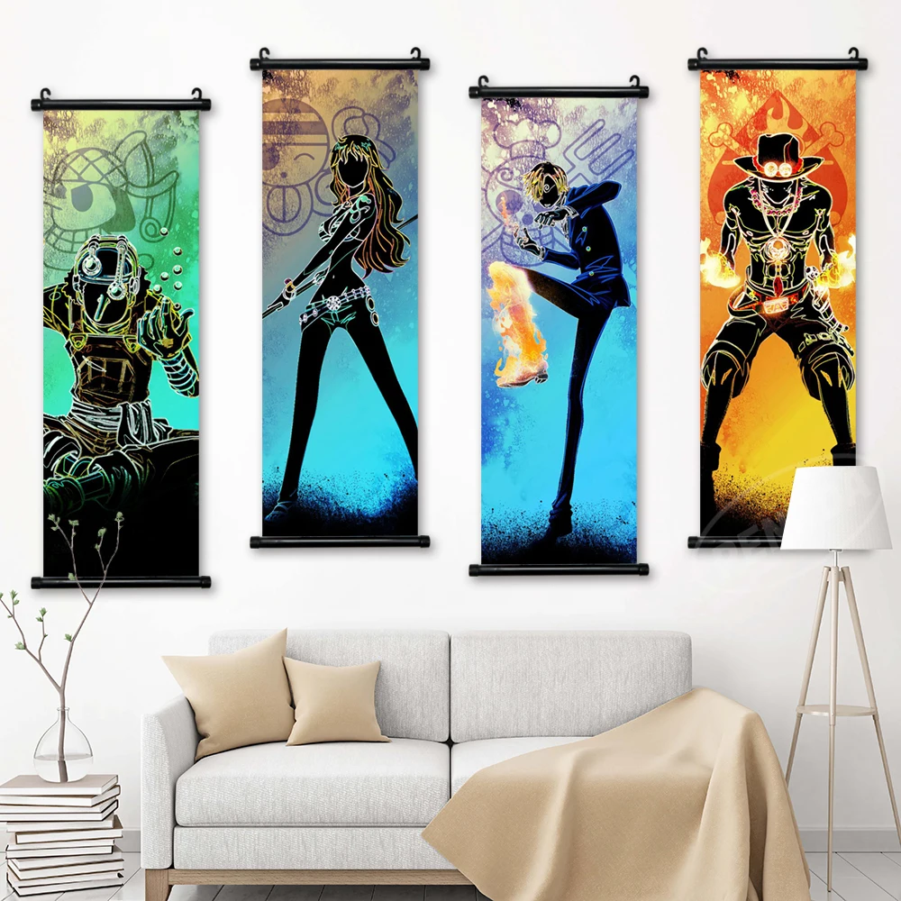 Wall Artwork Anime Canvas Luffy One Piece Picture Nami Print Roronoa Zoro Poster Sanji JP jinx anging Painting Scroll Room Decor