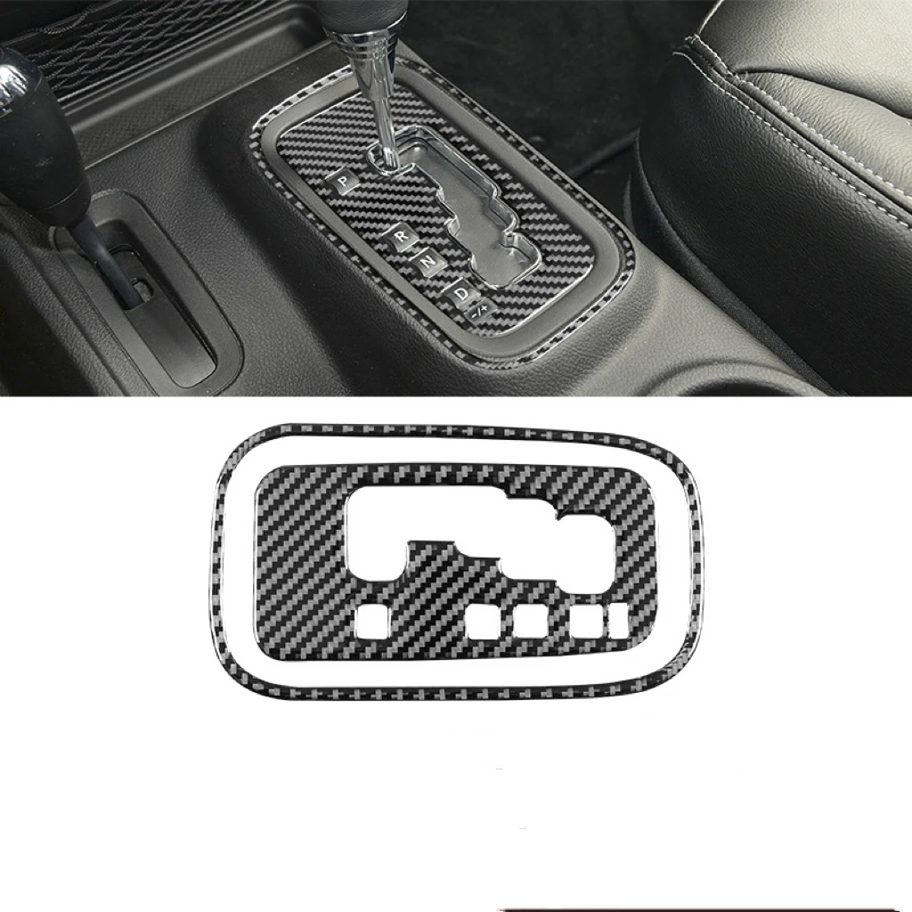 

Car Interior Gear Shift Panel Cover Trim Sticker for Jeep Wrangler JK 2011 2012 2013 2014 2015 2016 2017 Carbon Fiber Styling