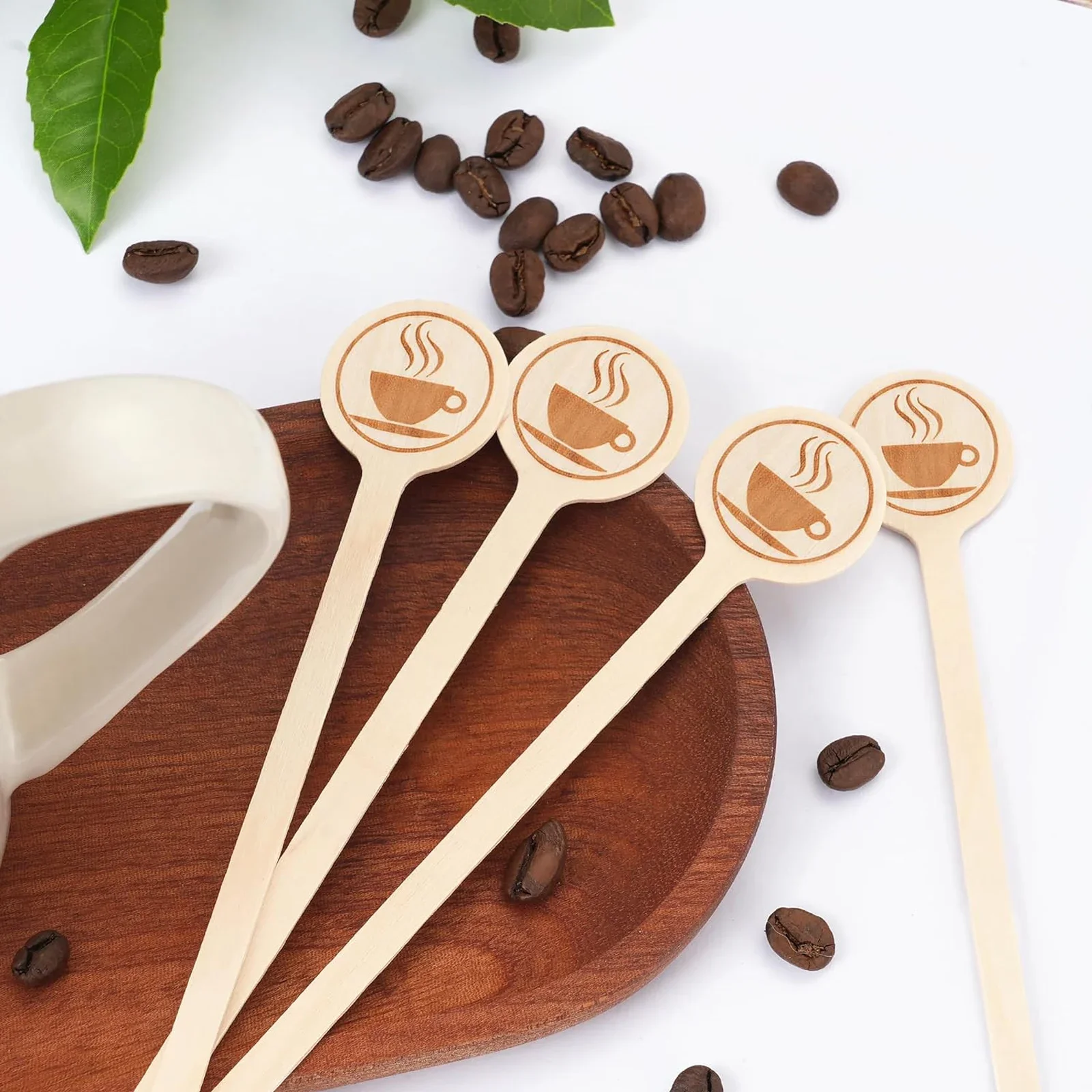 6 Round Wood Drink Stirrer (Q898011)