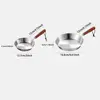 Oven Safe 304 Stainless Steel Frying Pan Professional Flat Bottom Nonstick Omelette Pan 12/16cm Small Open Skillet Home 6